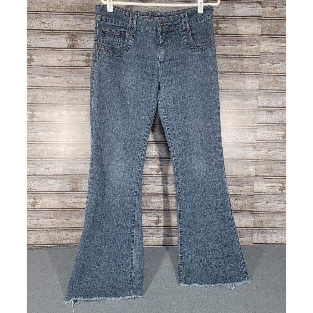 VSH Jeans Women's Size 15 - Embroidered -Mid Rise Boot Cut - Distressed Med Wash